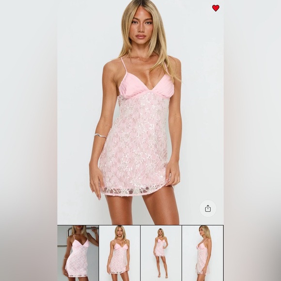 Princess Polly Disco Lace Sequin Lace Mini Dress - Picture 2 of 9